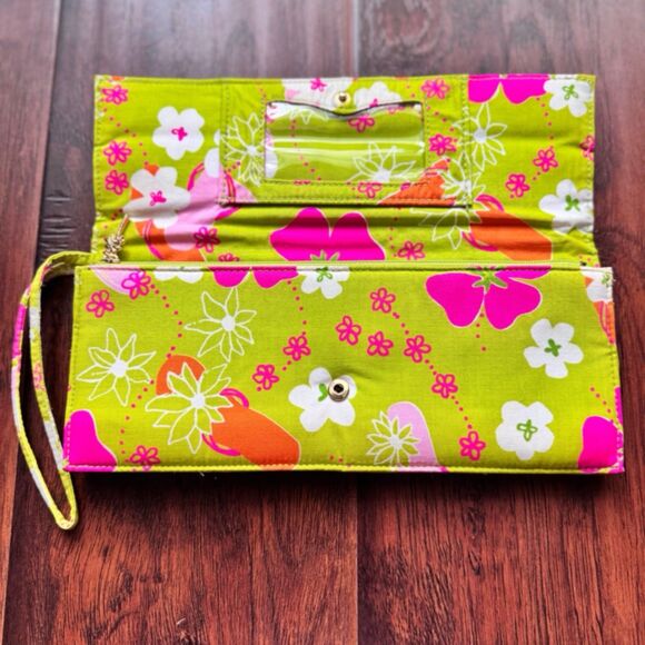 Lilly Pulitzer‎ Floral Clutch Wristlet Wallet Soft Cotton Bright Colorful Cute - Picture 4 of 15